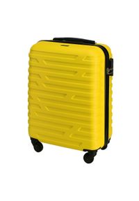 Wittchen - Walizka kabinowa z ABS-u w geometryczny deseń żółta. Kolor: żółty. Materiał: guma. Wzór: geometria. Styl: klasyczny, elegancki #5