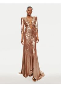 Babylon Sukienka wieczorowa S00858 Złoty Slim Fit. Kolor: złoty. Materiał: syntetyk. Styl: wizytowy #1