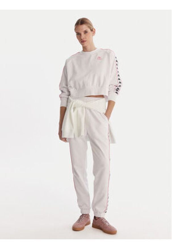 Kappa Bluza Banda Marbella 351S2HW Biały Oversize. Kolor: biały. Materiał: bawełna