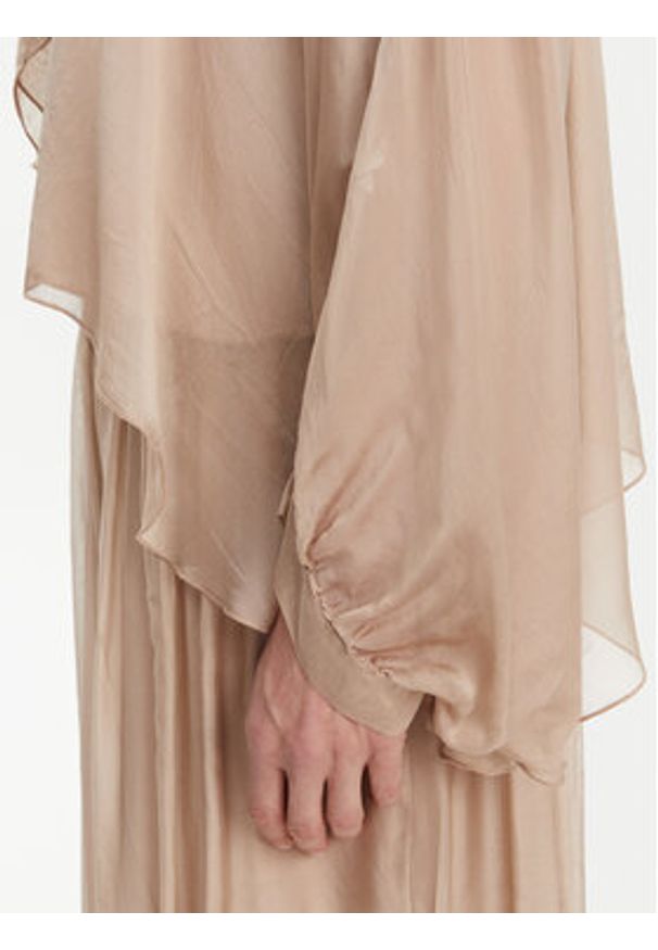 ViCOLO Bluzka TD0019 Beżowy Oversize. Kolor: beżowy. Materiał: wiskoza