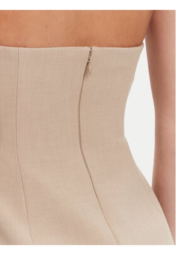 BARDOT - Bardot Sukienka koktajlowa 59806DB Beżowy Regular Fit. Kolor: beżowy. Materiał: syntetyk, wiskoza. Styl: wizytowy