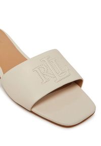Lauren Ralph Lauren - LAUREN RALPH LAUREN Klapki Everley 802959143009 Biały. Kolor: biały. Materiał: skóra #6