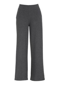 Cellbes Prążkowane spodnie z dżerseju grafitowy melanż female szary 38/40. Kolor: szary. Materiał: jersey, prążkowany. Długość: długie. Wzór: melanż #1