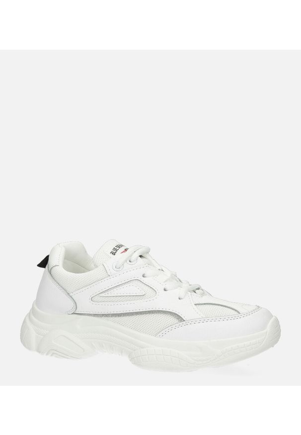 Casu - Białe buty sportowe sneakersy sznurowane casu 20p14/m. Okazja: na co dzień. Kolor: biały. Materiał: skóra ekologiczna, materiał. Szerokość cholewki: normalna