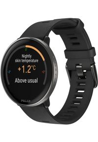 POLAR - Zegarek sportowy Polar Ignite 3 Titanium Czarny (IGNITE 3 TI SIL BLK S-L). Kolor: czarny. Materiał: polar. Styl: sportowy