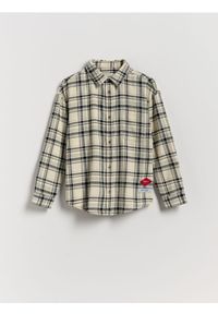 Reserved - Koszula w kratę - złamana biel. Materiał: dzianina, bawełna #1