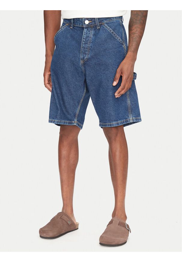 Jack & Jones - Jack&Jones Szorty jeansowe Alex 12273238 Granatowy Baggy Fit. Kolor: niebieski. Materiał: bawełna