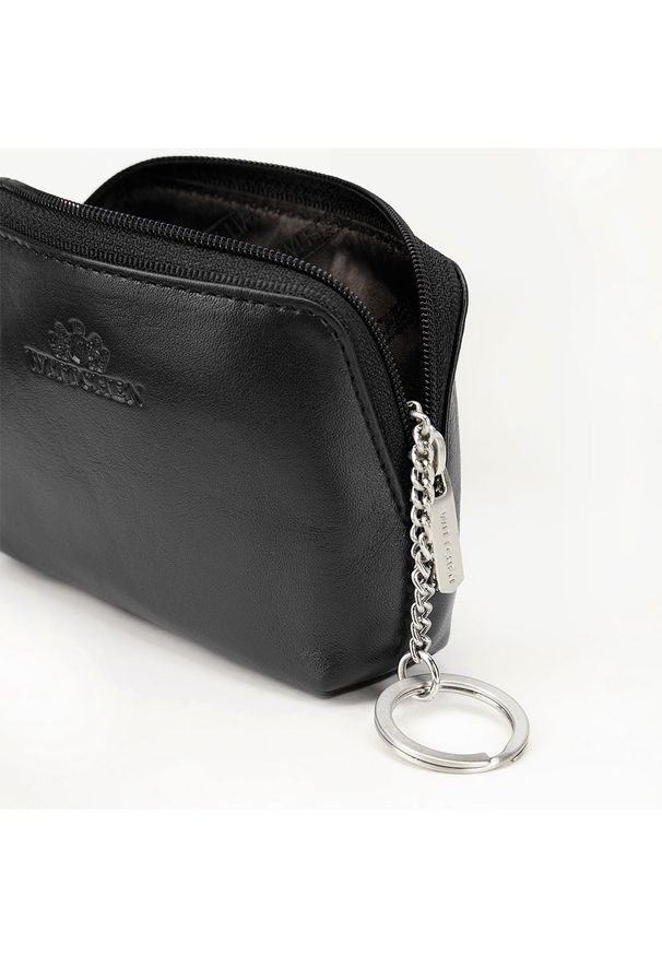 Wittchen - Etui na klucze skórzane duże. Kolor: czarny. Materiał: skóra. Wzór: gładki