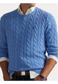 Polo Ralph Lauren Sweter 710775885006 Niebieski Regular Fit. Typ kołnierza: polo. Kolor: niebieski. Materiał: bawełna