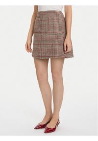 TOMMY HILFIGER - Tommy Hilfiger Spódnica mini Seasonal WW0WW48265 Beżowy Regular Fit. Kolor: beżowy. Materiał: bawełna