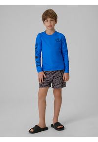 4f - 4F Longsleeve do pływania z nadrukiem chłopięcy - niebieski 158/164 (12-14 lat). Okazja: na plażę. Kolor: niebieski. Materiał: materiał, skóra. Długość rękawa: długi rękaw. Wzór: nadruk. Sezon: lato. Styl: klasyczny #2