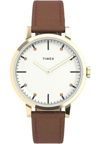 Zegarek Timex Zegarek damski Timex TW2V67400 CYRKONIE brązowy. Kolor: brązowy #1