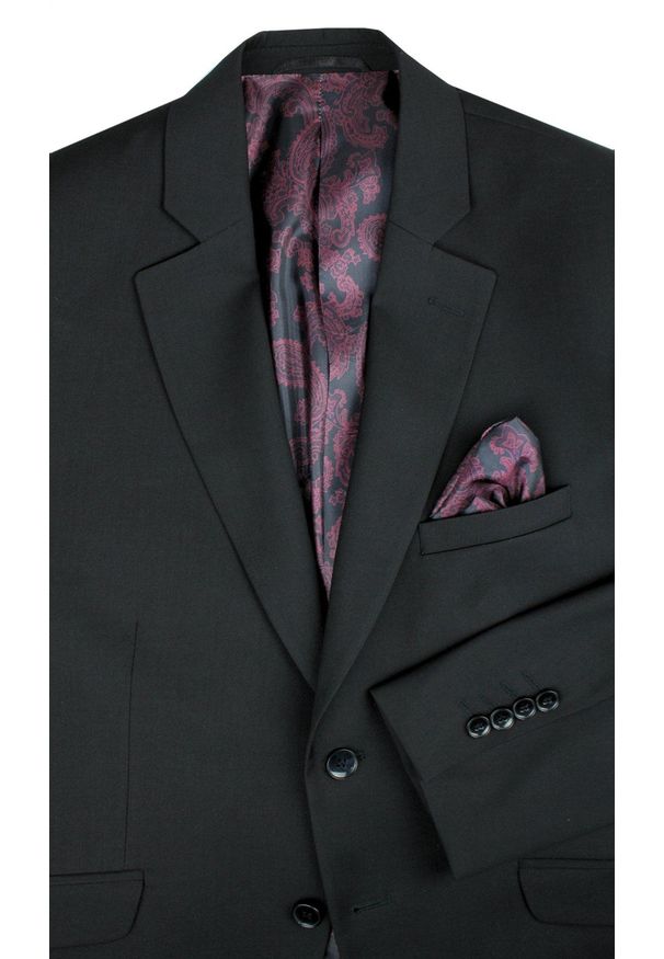 Taliowana, Męska Marynarka - Casino - Czarna. Kolor: czarny. Materiał: elastan, wiskoza, poliester. Styl: sportowy, wizytowy, elegancki