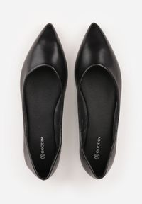 Renee - Czarne Balerinki ze Szpiczastymi Noskami w Eleganckim Stylu Lagenaria. Okazja: na imprezę, na co dzień. Nosek buta: szpiczasty. Kolor: czarny. Materiał: jeans, materiał. Wzór: kwiaty. Styl: elegancki #2