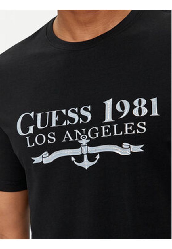Guess T-Shirt M4GI27 J1314 Czarny Regular Fit. Kolor: czarny. Materiał: bawełna