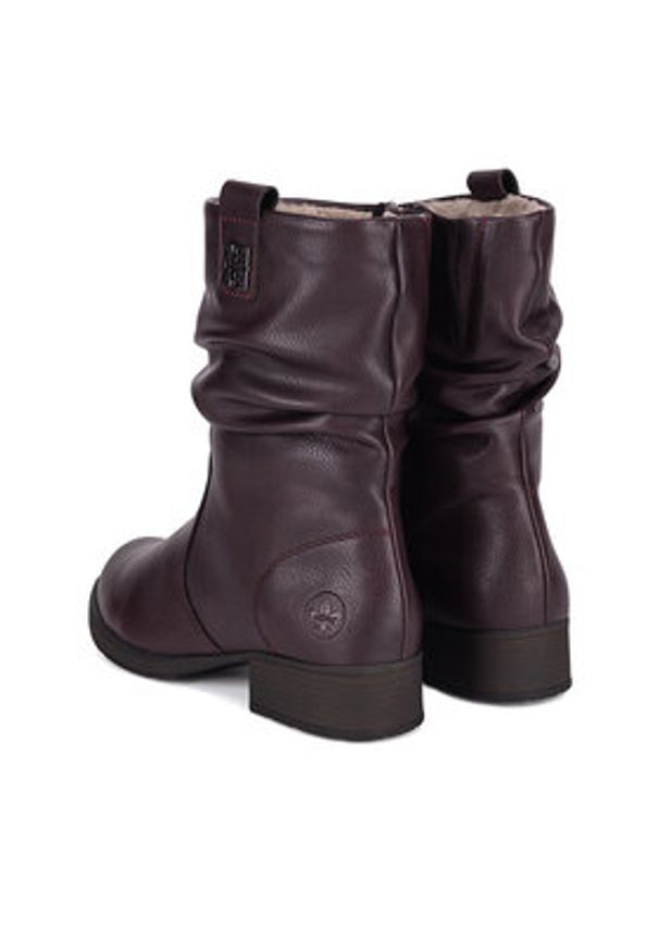 Rieker Botki Z9583-35 Bordowy. Kolor: czerwony. Materiał: materiał