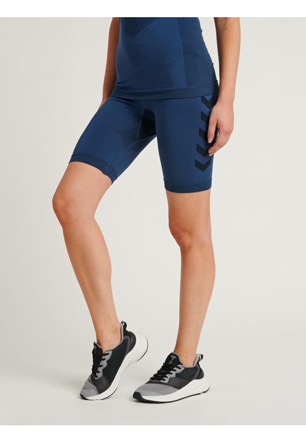 Damskie Spodenki treningowe kompresyjne Hummel hmlfirst. Kolor: niebieski. Sport: fitness