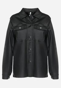 Born2be - Czarna Koszula z Imitacji Skóry Chiphi. Okazja: na co dzień. Typ kołnierza: kołnierzyk klasyczny. Kolor: czarny. Materiał: skóra. Długość rękawa: długi rękaw. Długość: długie. Styl: elegancki, casual, klasyczny #3