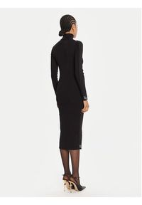 Elisabetta Franchi Sukienka dzianinowa AM-03S-56E2-V390 Czarny Slim Fit. Kolor: czarny. Materiał: wiskoza #3