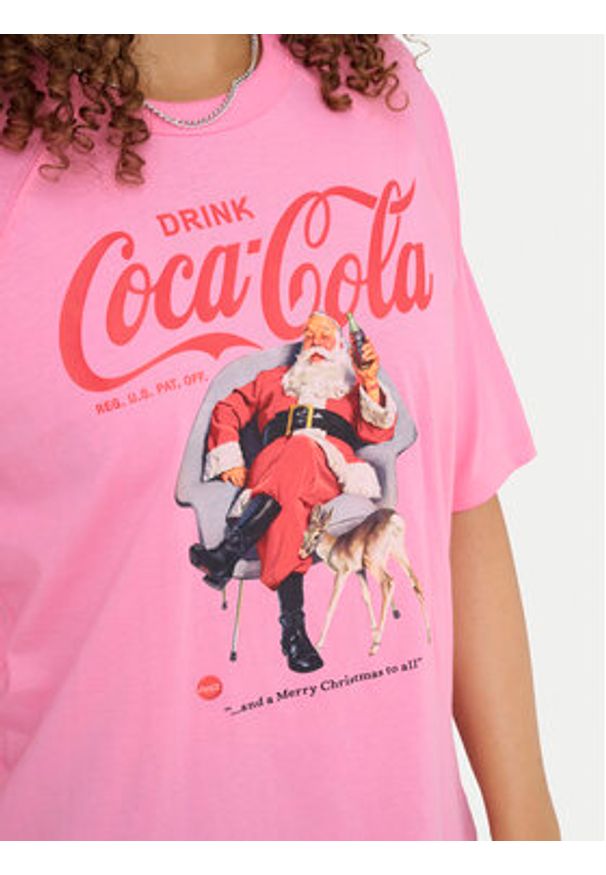 only - ONLY T-Shirt Coca Cola 15355794 Różowy Regular Fit. Kolor: różowy. Materiał: bawełna