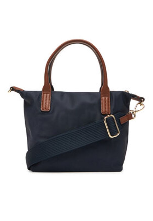TOMMY HILFIGER - Tommy Hilfiger Torebka Popette Mini Tote AW0AW17709 Granatowy. Kolor: niebieski