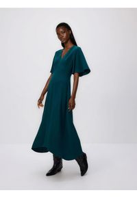 Reserved - Sukienka z lyocellem - niebieski. Kolor: niebieski. Materiał: tkanina #1