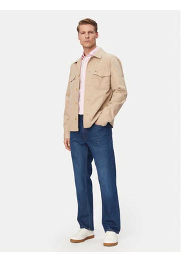TOMMY HILFIGER - Tommy Hilfiger Kurtka przejściowa MW0MW38712 Beżowy jasny Regular Fit. Kolor: beżowy. Materiał: bawełna