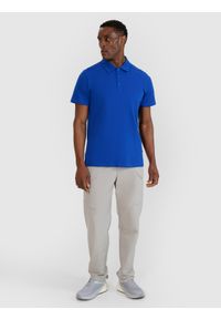 4f - 4F Koszulka polo regular męska - niebieska XXL. Okazja: na co dzień. Typ kołnierza: polo. Kolor: niebieski. Materiał: bawełna, dzianina, jersey. Wzór: gładki, ze splotem. Styl: klasyczny, casual, sportowy #2