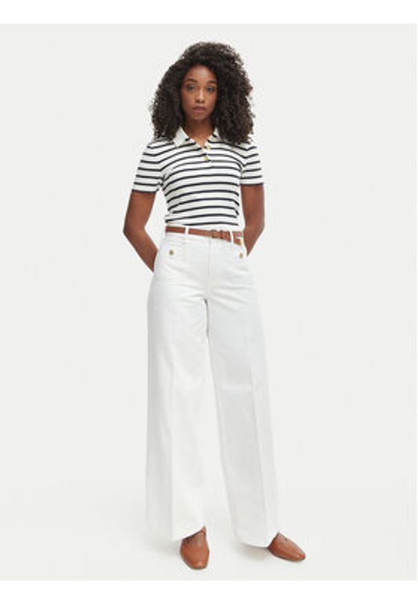 TOMMY HILFIGER - Tommy Hilfiger Jeansy 70s WW0WW48576 Biały Wide Leg. Kolor: biały