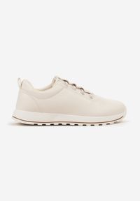 Born2be - Beżowe Klasyczne Sneakersy Palentie. Okazja: na co dzień. Kolor: beżowy. Materiał: jeans, skóra