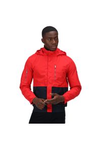 Regatta - Męska kurtka przeciwdeszczowa Feelding. Kolor: czerwony, niebieski, wielokolorowy. Materiał: poliester, materiał. Sport: turystyka piesza #1