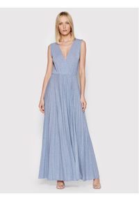 Kontatto Sukienka wieczorowa M1219 Niebieski Slim Fit. Kolor: niebieski. Materiał: wiskoza. Styl: wizytowy #1