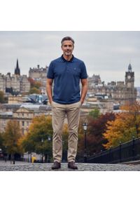 Męska, Bawełniana Koszulka Polo - Pako Jeans - Granatowa. Okazja: na co dzień. Typ kołnierza: polo. Kolor: niebieski. Materiał: bawełna. Styl: casual #3