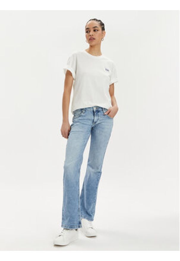 Lee T-Shirt 112350206 Écru Relaxed Fit. Materiał: bawełna