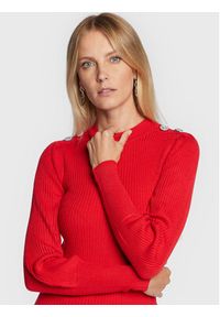 Brave Soul Sweter LK-248GEM Czerwony Slim Fit. Kolor: czerwony. Materiał: syntetyk #4