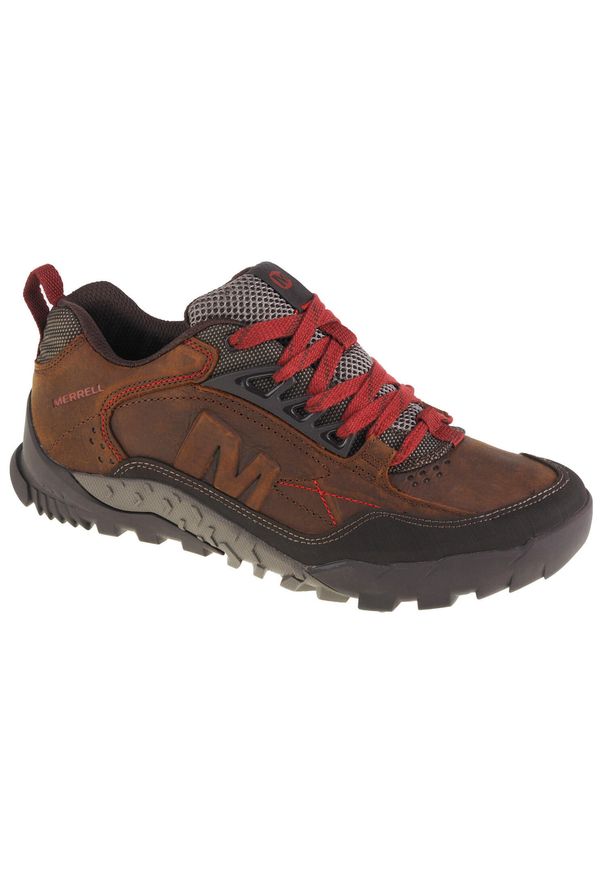 Buty trekkingowe męskie Merrell Annex Trak. Zapięcie: sznurówki. Kolor: brązowy. Materiał: skóra, syntetyk, materiał. Szerokość cholewki: normalna