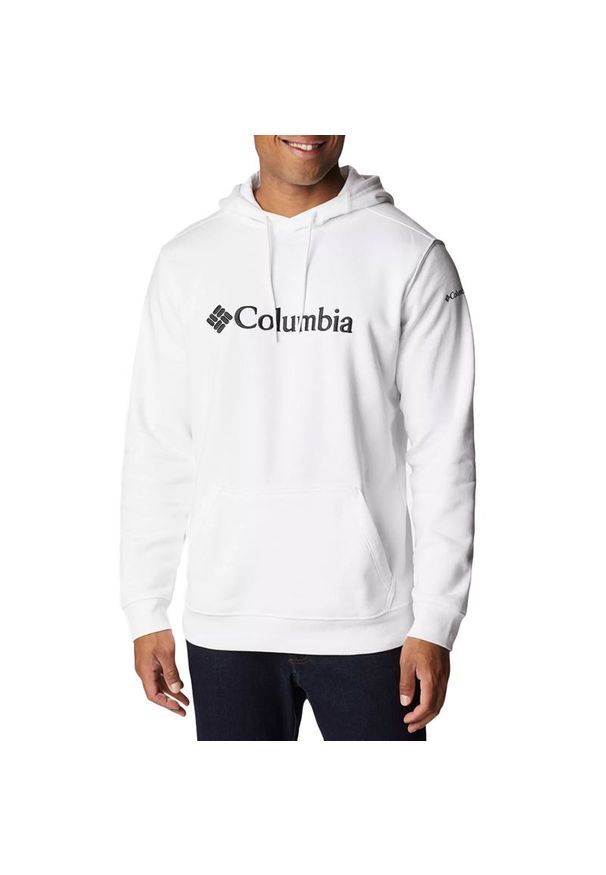 columbia - Bluza Columbia Csc Basic Logo II Hoodie 1681664106 - biała. Typ kołnierza: kaptur. Kolor: biały. Materiał: bawełna, poliester. Wzór: haft, aplikacja, napisy. Styl: klasyczny