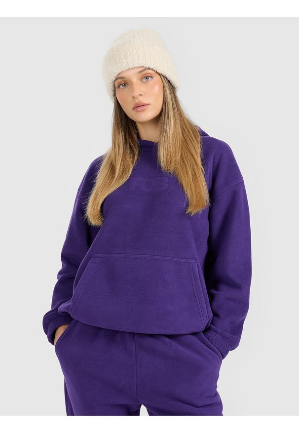 4f - 4F Polar loose z kapturem damski - fioletowy XXL. Typ kołnierza: kaptur. Kolor: fioletowy. Materiał: polar. Sport: snowboard