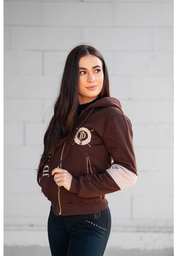 Bluza z zamkiem JD ATTACK Stefanie. Kolor: brązowy