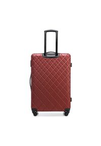 Wittchen - Duża walizka z ABS-u w ukośną kratkę bordowa. Kolor: czerwony. Materiał: guma. Wzór: kratka #6