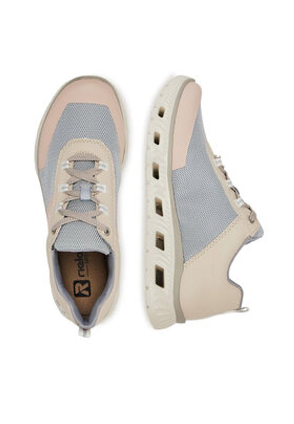 Rieker Sneakersy M6006-90 Beżowy. Kolor: beżowy. Materiał: materiał