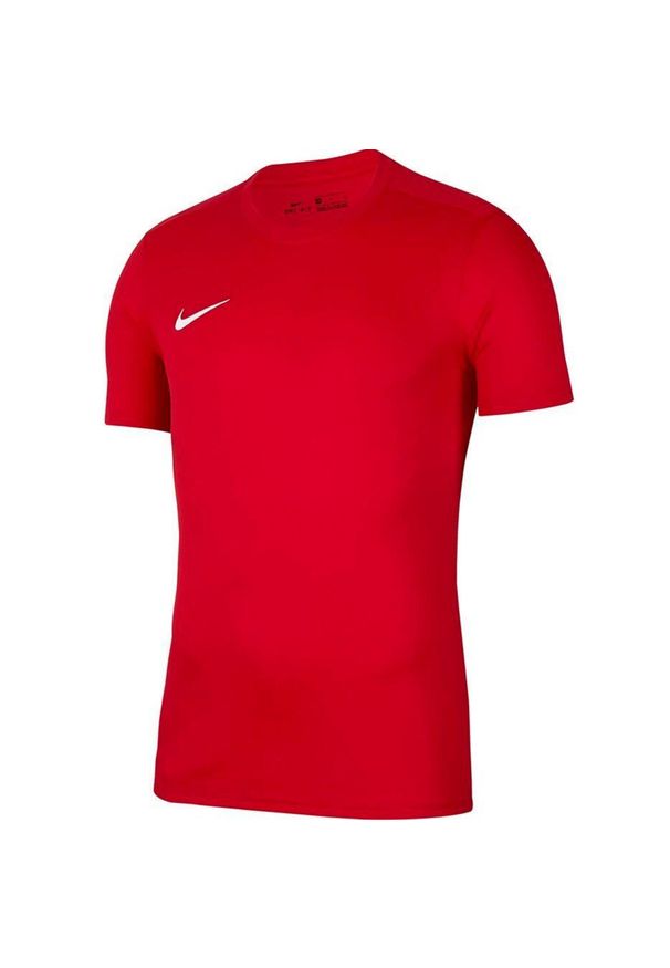 Koszulka do piłki nożnej dla dzieci Nike Dry Park VII JSY SS z krótkim rękawem. Kolor: czerwony. Długość rękawa: krótki rękaw. Długość: krótkie