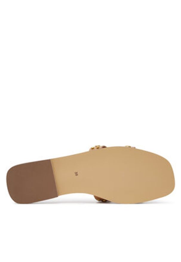 TwinSet - TWINSET Klapki 251TGT072 Brązowy. Kolor: brązowy. Materiał: skóra