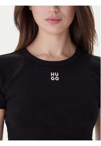 Hugo T-Shirt Delanor 50512000 Czarny Slim Fit. Kolor: czarny. Materiał: bawełna #4