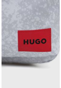 Hugo - HUGO plecak męski kolor szary duży wzorzysty. Kolor: szary. Materiał: materiał, włókno