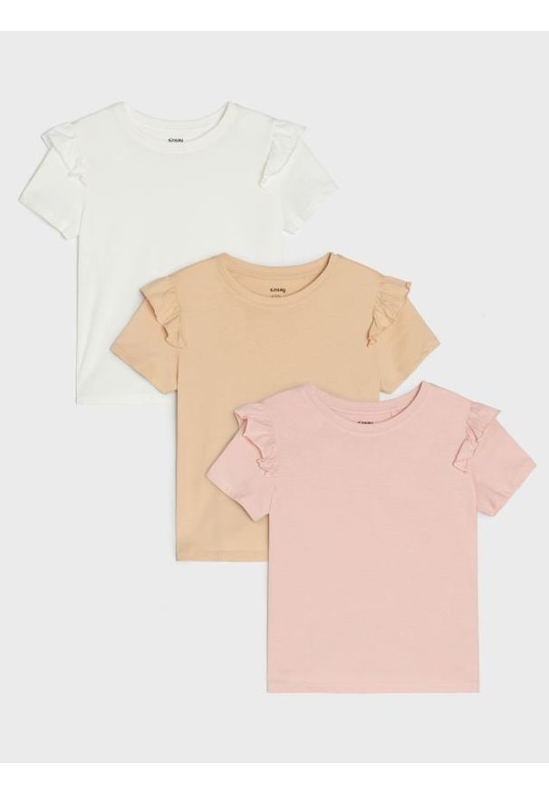 Sinsay - Bawełniana koszulka 3 pack - wielobarwny. Materiał: bawełna