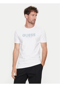 Guess T-Shirt M4YI30 J1314 Biały Slim Fit. Kolor: biały. Materiał: bawełna