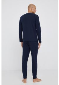 Emporio Armani Underwear - Piżama. Kolor: niebieski. Materiał: dzianina. Długość: długie. Wzór: nadruk #3