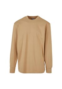 Urban Classics - Męska Wysoka Koszulka Z Długim Rękawem. Kolor: beżowy. Długość rękawa: długi rękaw. Długość: długie. Sport: turystyka piesza #1