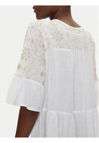 Iconique Sukienka letnia IC25-018 Biały Relaxed Fit. Kolor: biały. Materiał: bawełna. Sezon: lato #3